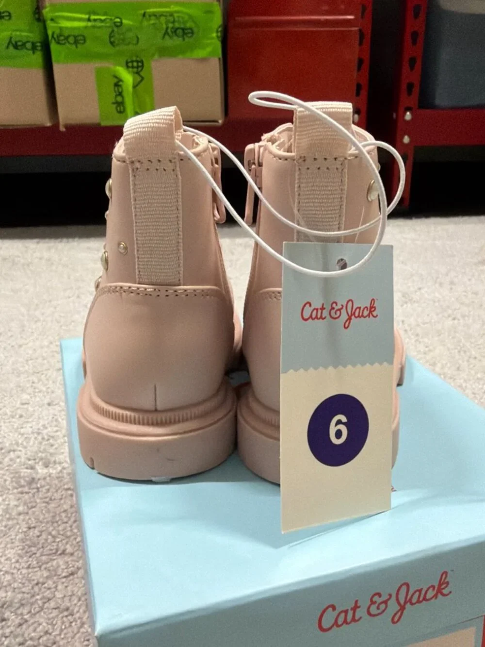 Cat & Jack Toddler Girls' Size 6 Amaya Lace-Up Combat Boots Blush Pink